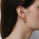 18k Gold Perpetual Motion Malachite Hoop Earrings – Simple Curve Small Hoop Earrings