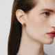 18k Gold Square, Cube, Spherical Chalcedony Stud Earrings – Solo 8mm Stud Earrings