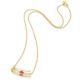 18k Gold Faceted Rubellite Necklace – Simple Curve Necklace