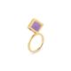 18k Gold Perpetual Movement Dark Amethyst Ring – Solo Rotated 10mm Stacking Ring