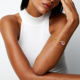 0.12 Carat Diamond & Faceted Onyx Cuff Bracelet White Gold – Faceted Brilliant Fancy Cuff