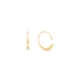 18k Yellow Gold 0.03 Carat Diamond Earrings – Asymmetric Reverse Hoop Earrings