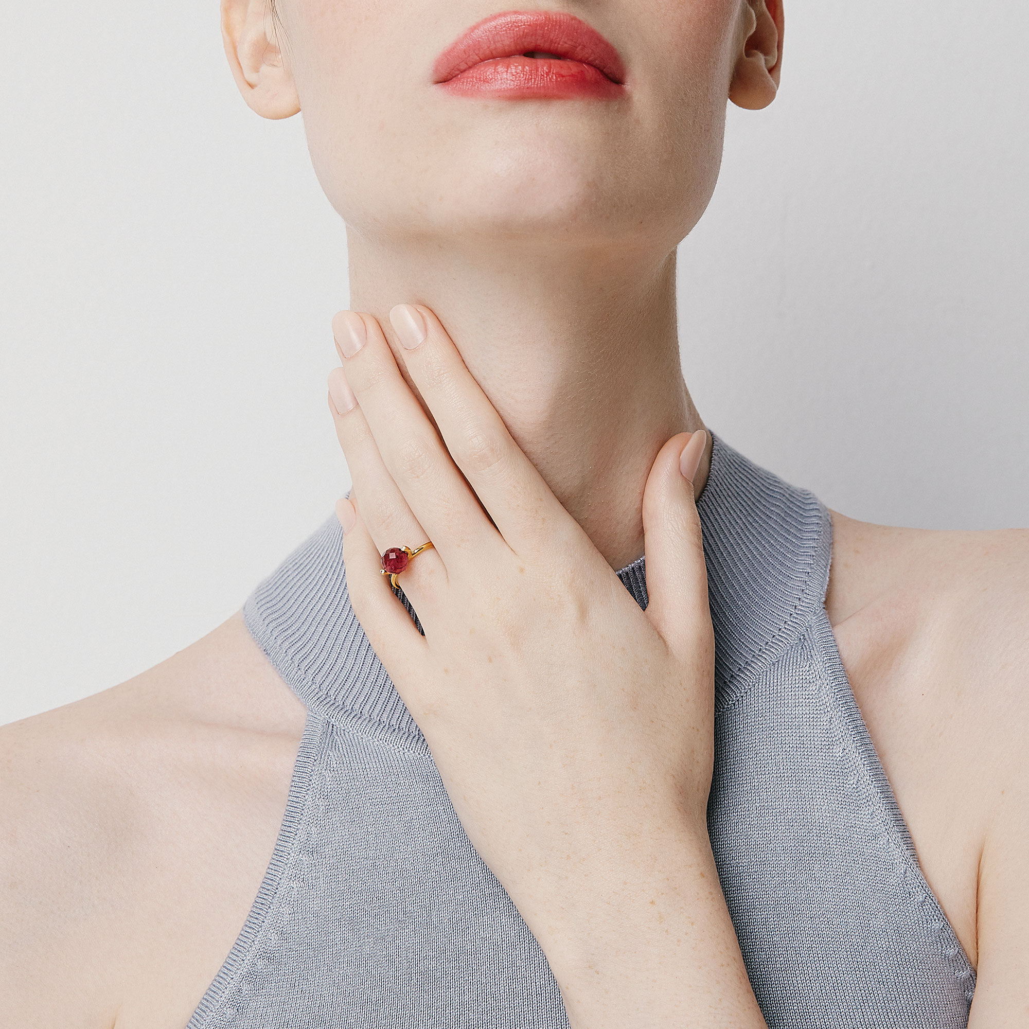 Small Faceted Brilliant Fancy Stacking Ring