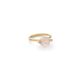 18k Gold Diamond & Faceted Rose Quartz Stacking Ring – Small Faceted Brilliant Fancy Stacking Ring