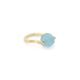 18k Gold, 0.12ct Diamonds & Faceted Aquamarine Ring – Small Twist Ring