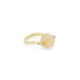 18k Gold, 0.12ct Diamonds & Faceted Gold Rutilated Quartz Ring – Small Twist Ring