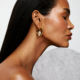 18k Gold Quartz Hoop Earrings – Spinning Top Hoop Earrings