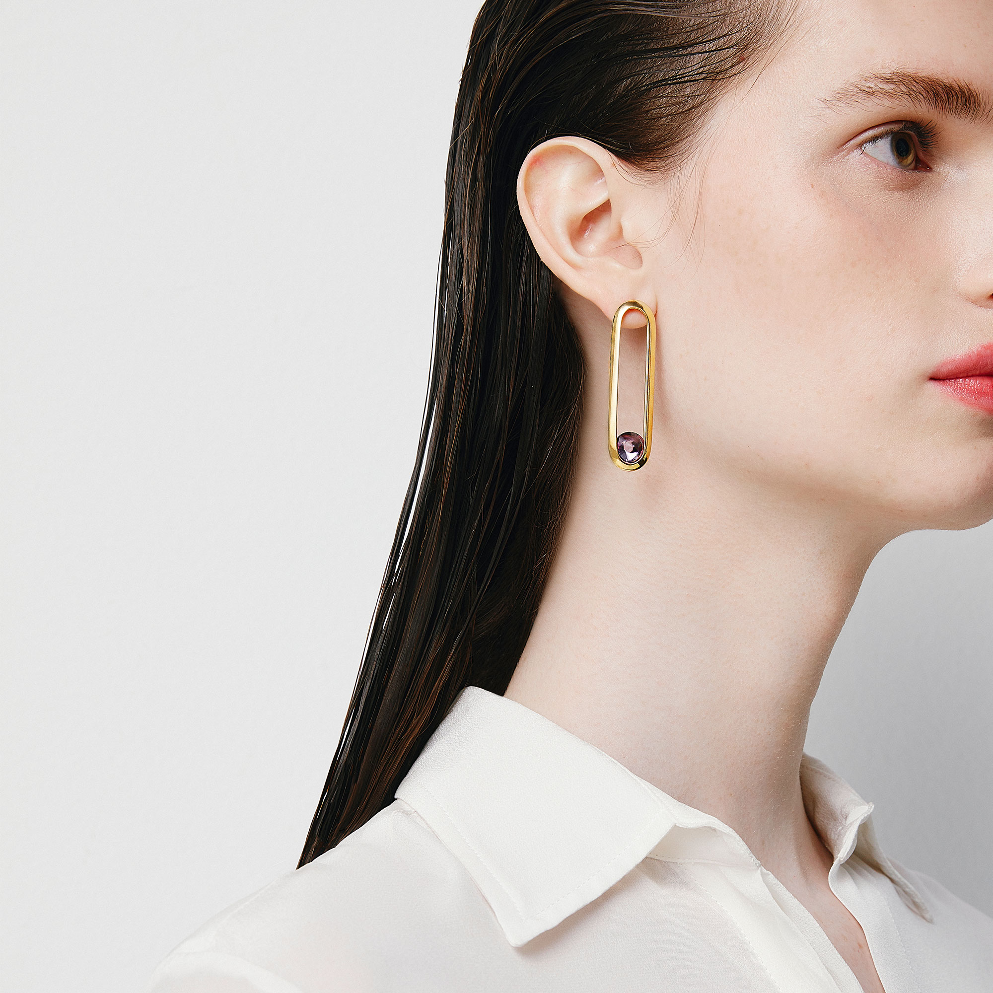 Spinning Top Line Long Earrings