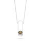 18k White Gold, Diamond & Tahitian Pearl Pednant Necklace - Ellipse Necklace