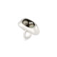 18k White Gold, Diamond & Large Tahitian Pearl Ring - Cocoon Large Ring