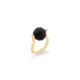 18k Yellow Gold, Small Diamond & Faceted Onyx Ring - Small Twist Ring