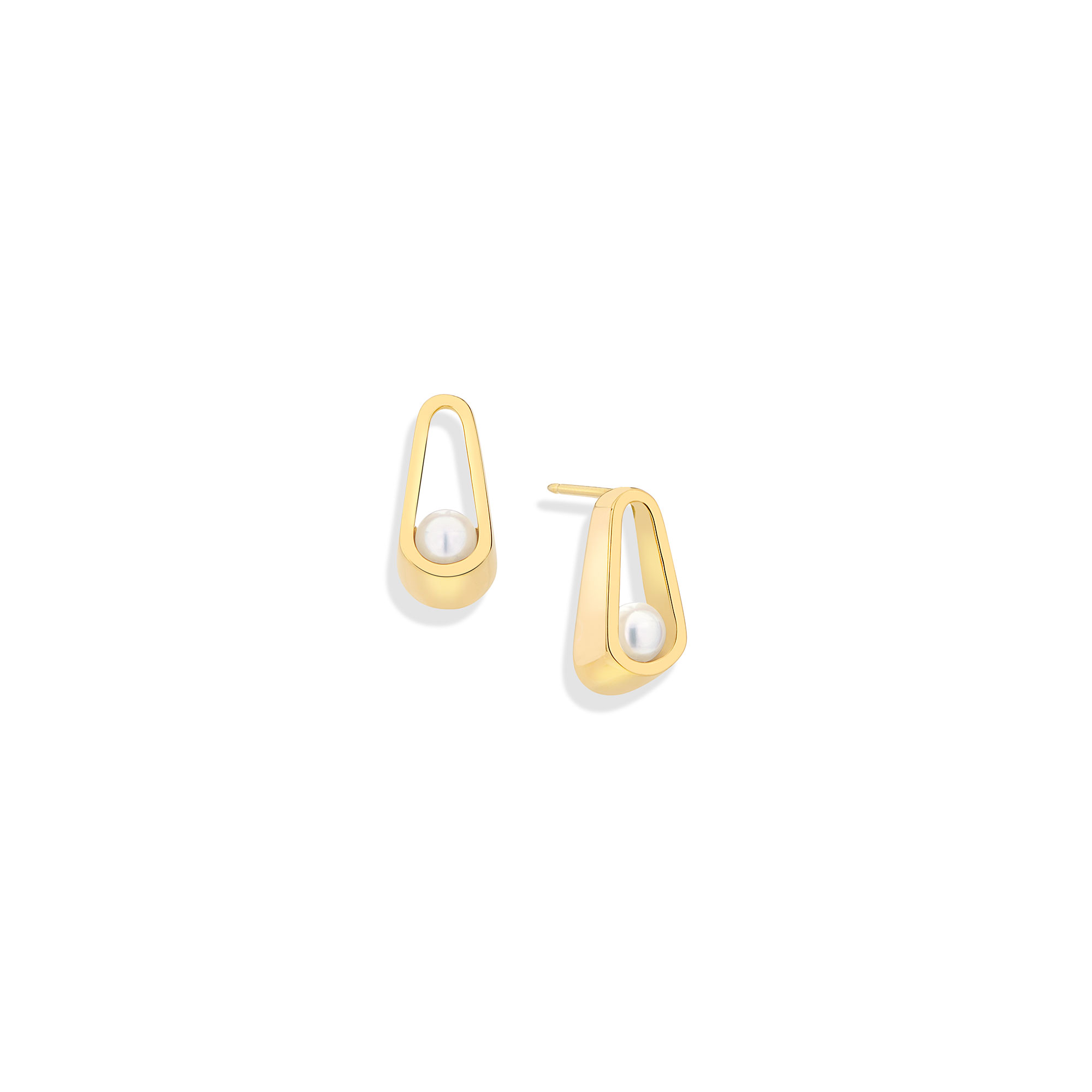 Ellipse Elongated 4mm Stud Earrings