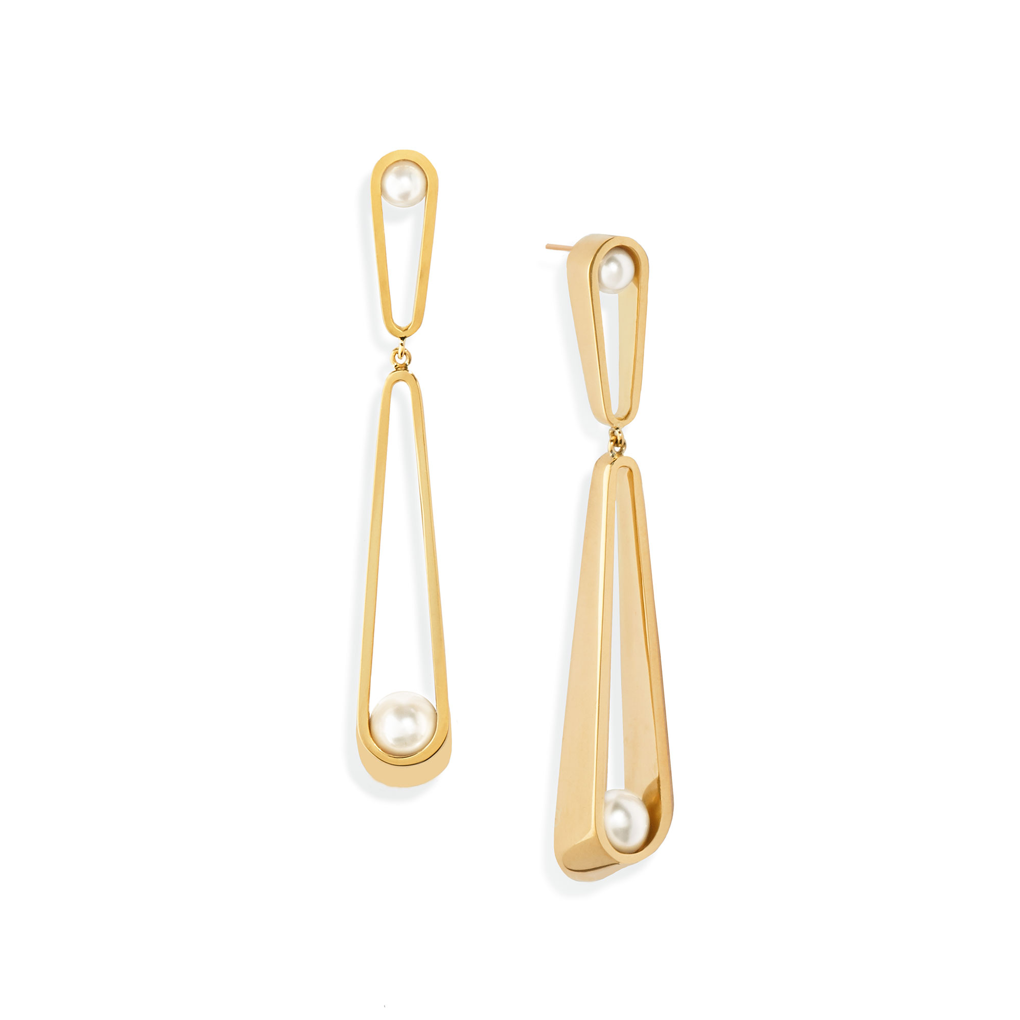 Ellipse Elongated Tiered Earrings