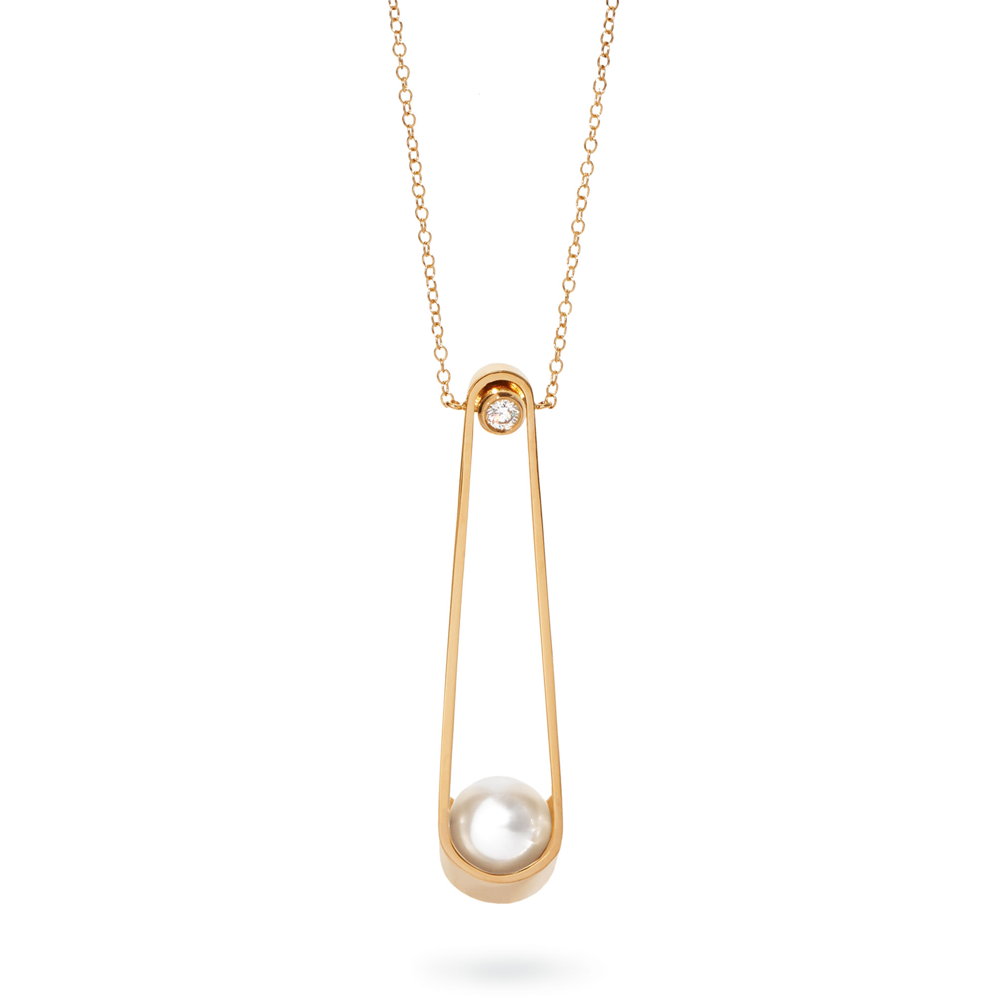 Ellipse Elongated Solo Diamond Necklace